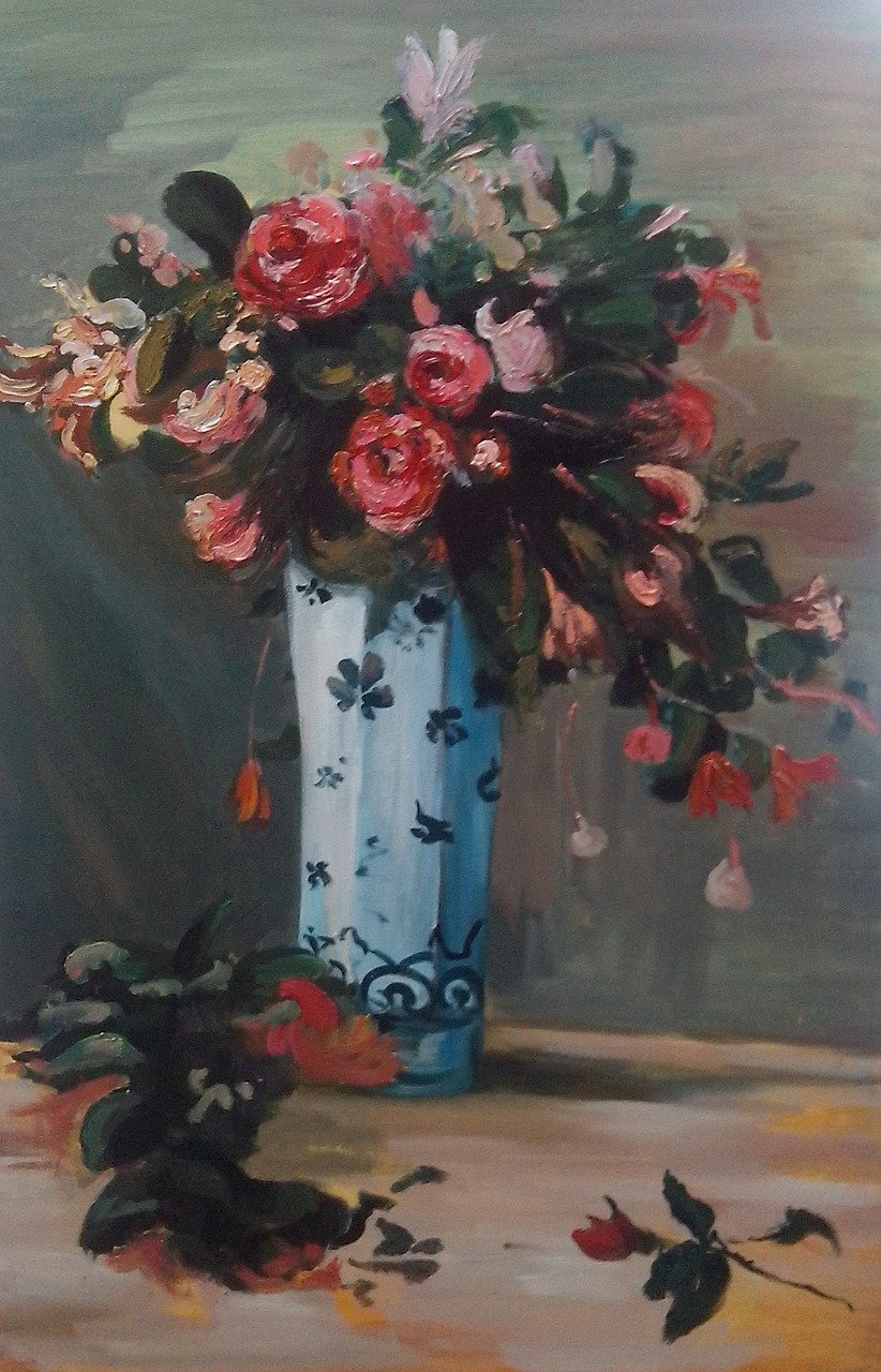 油画花卉作品，绽放的艺术魅力