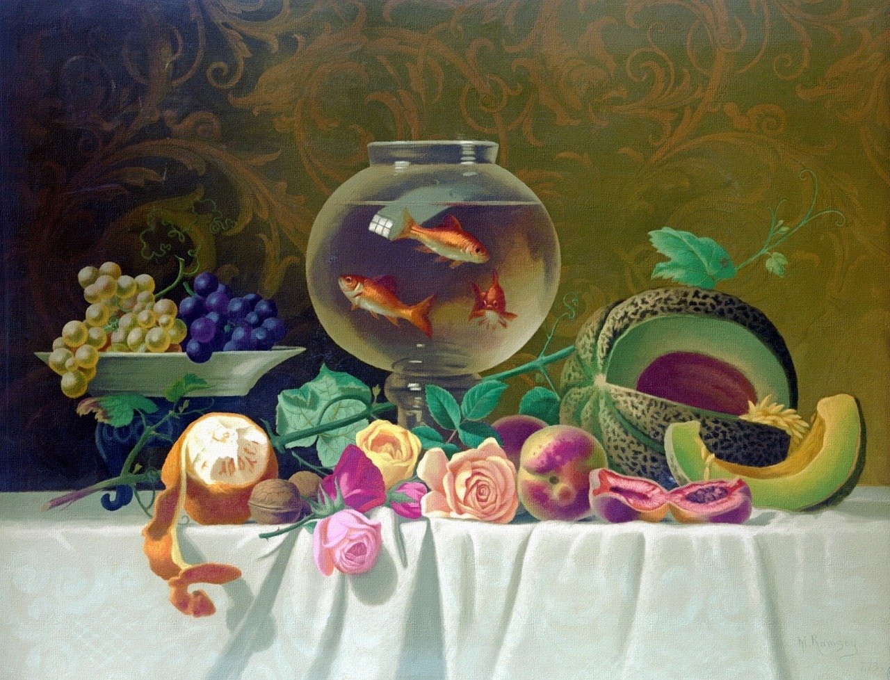 世界名画中的水果静物油画，探索艺术的魅力与内涵